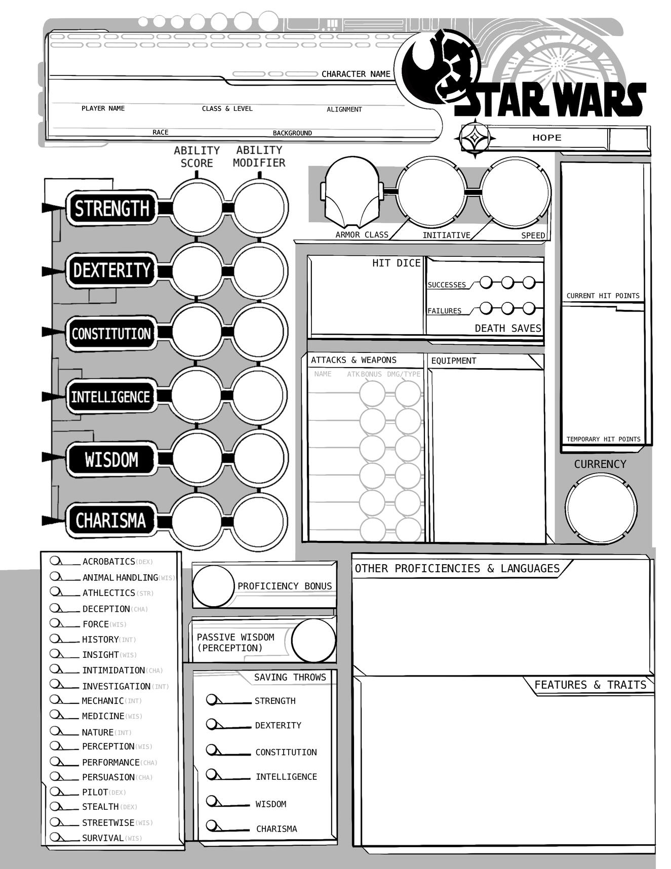 D&D Character Creation as Star Wars (pg1)