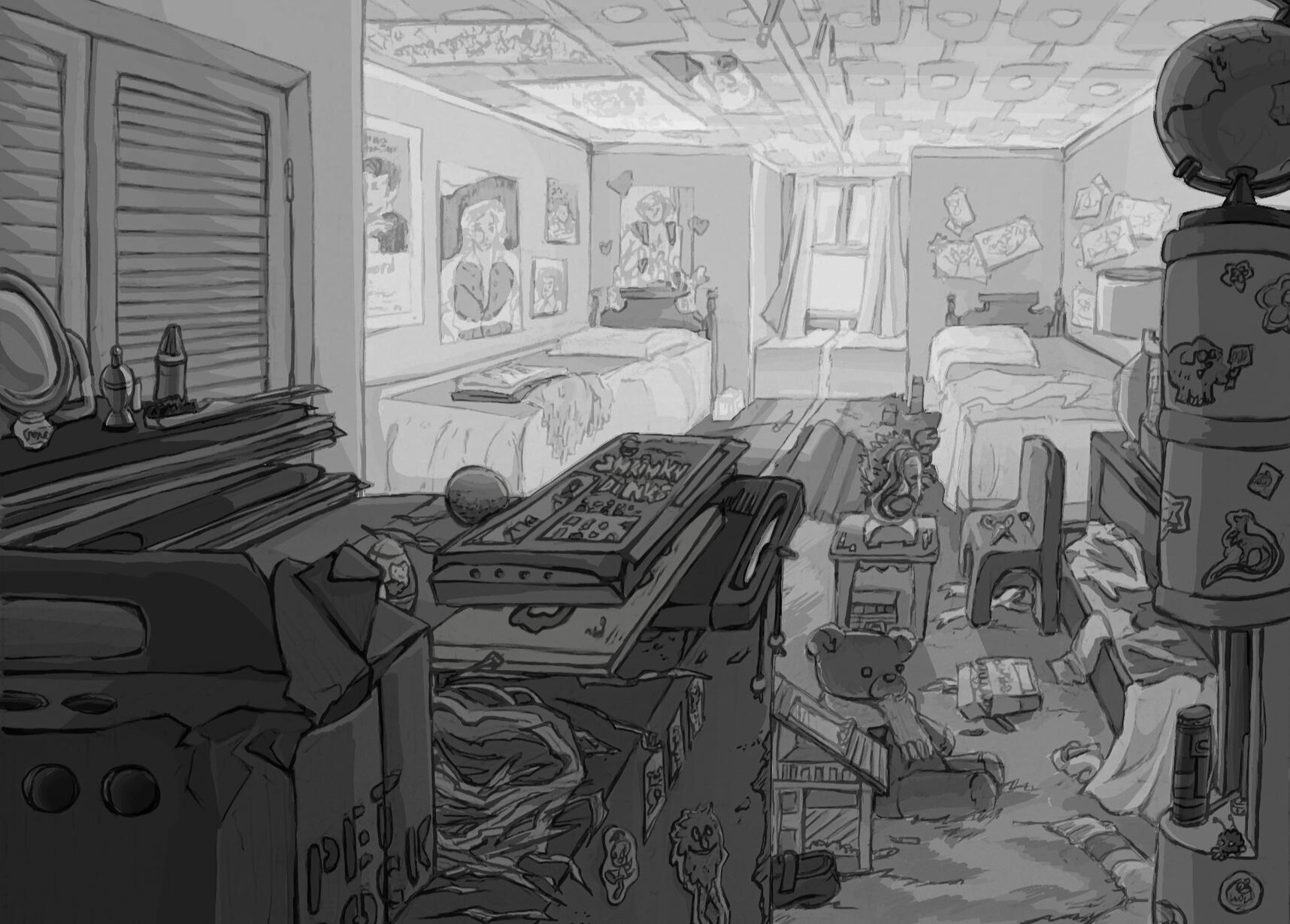70s Bedroom (Values Render)