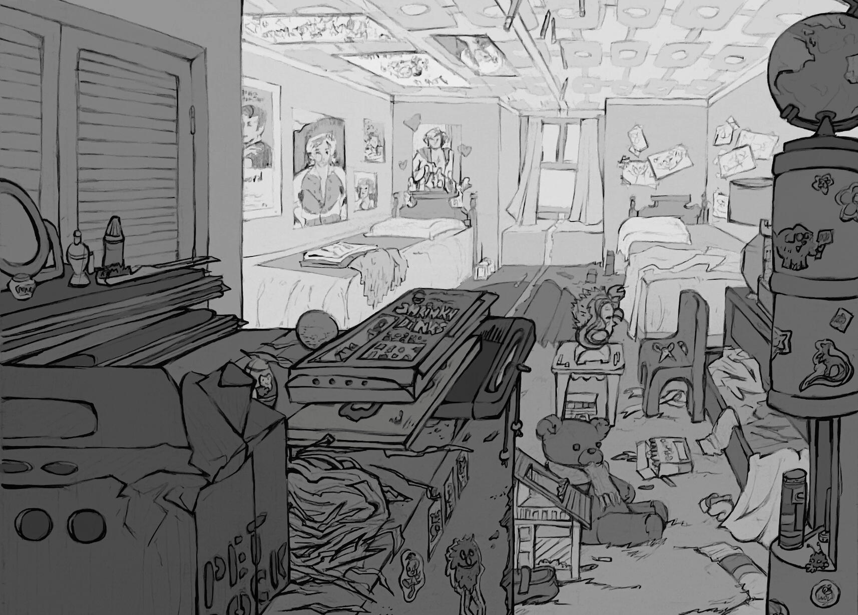 70s Bedroom (Flat Values)